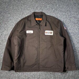 Vintage Work Jacket Red Kap Size XXL / Brown  Services Harry Name 90s